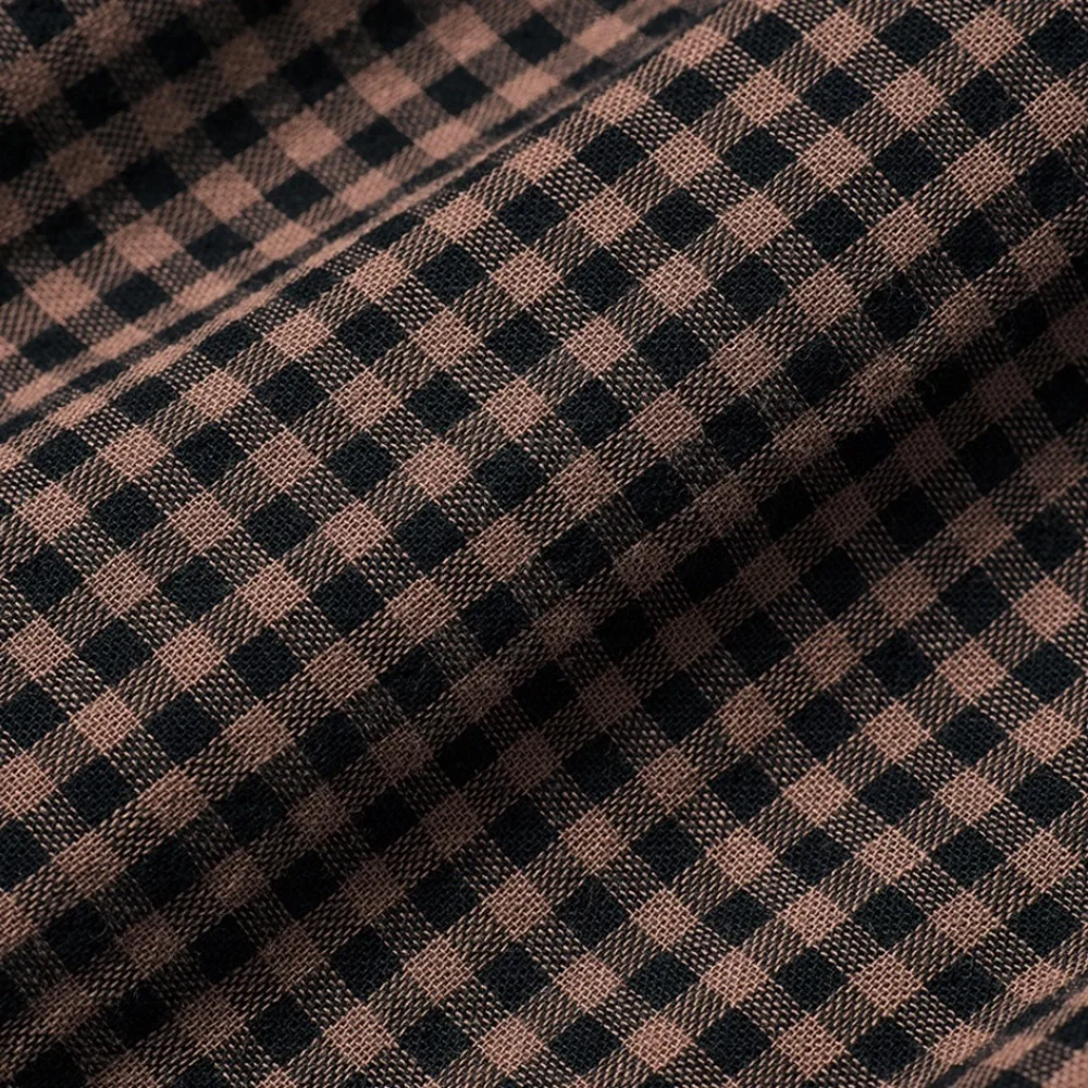 Pact Coastal Double Guaze Poet Sleeve Dress in Autumn Gingham - Picture 6 of 6